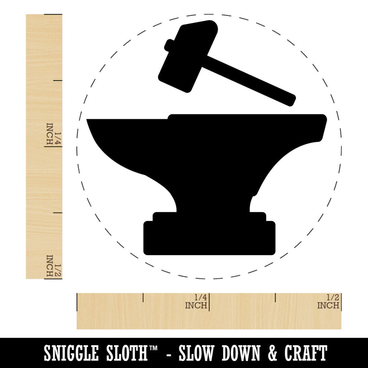 Hammer and Anvil Blacksmith Icon Rubber Stamp for Stamping Crafting Planners